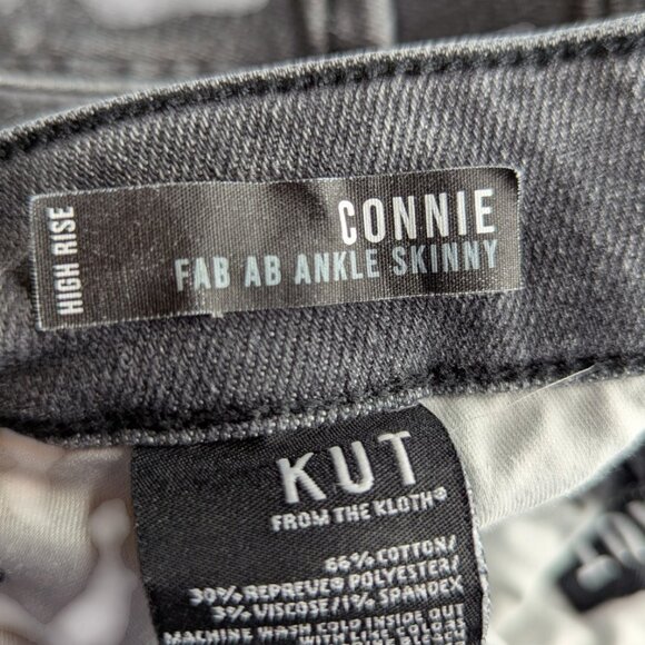 Kut From the Kloth High Rise Connie Fab AB Ankle Skinny Dark Gray Jeans Size 4 - Picture 6 of 16